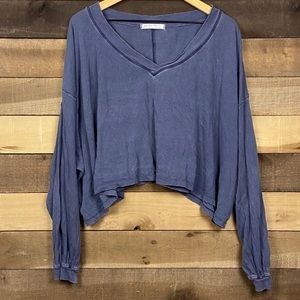Free People Women’s Blue Oversized Top